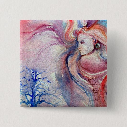 Badge Carré 5 Cm AVALON / Magie et mystère (Devant)