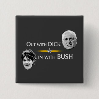 Badge Carré 5 Cm Avec DICK… dedans avec le bouton de BUSH