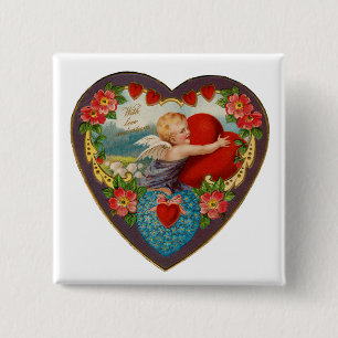 Badge Carré 5 Cm Avec l'amour et l'amour