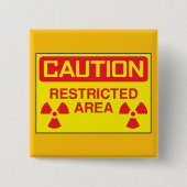 Badge Carré 5 Cm Avertissement de danger de rayonnement dans les zo (Devant)