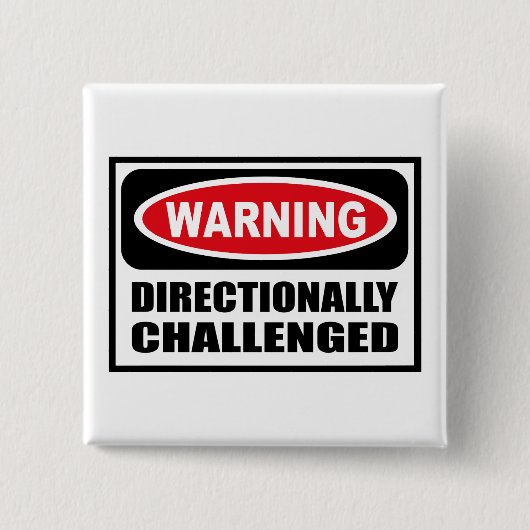 Badge Carré 5 Cm Avertissement du bouton DIRECTIONNELLEMENT (Devant)