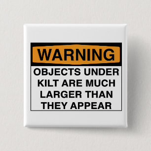 Badge Carré 5 Cm Avertissement - grands objets sous le kilt