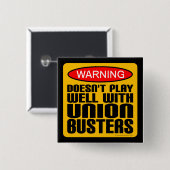 Badge Carré 5 Cm Avertissement : Ne joue pas bien avec des (Devant & derrière)