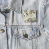 Badge Carré 5 Cm Aves, Oiseaux (En situation)