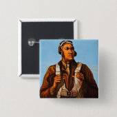 Badge Carré 5 Cm Aviateurs militaires américains "noirs" africains  (Devant & derrière)