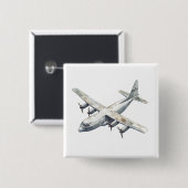 Badge Carré 5 Cm Avion (Devant & derrière)
