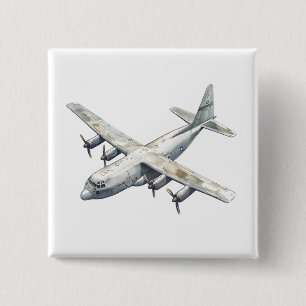 Badge Carré 5 Cm Avion