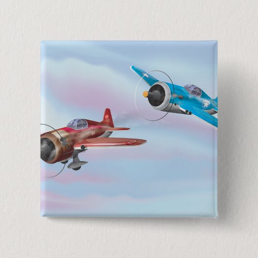 Badge Carré 5 Cm Avion de combat de la Seconde Guerre mondiale (Devant)