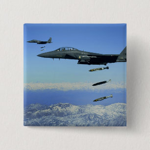 Badge Carré 5 Cm Avion F-15E Strike Eagle de l'US Air Force