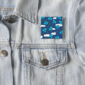Badge Carré 5 Cm Avions (En situation)