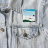 Badge Carré 5 Cm Avions de la Seconde Guerre mondiale (En situation)