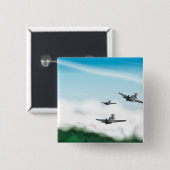 Badge Carré 5 Cm Avions de la Seconde Guerre mondiale (Devant & derrière)