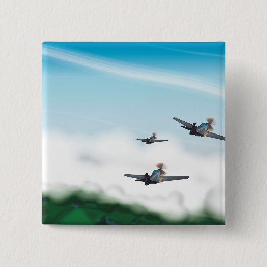 Badge Carré 5 Cm Avions de la Seconde Guerre mondiale (Devant)