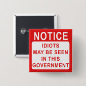 Badge Carré 5 Cm Avis Idiots (Devant & derrière)