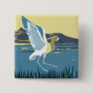 Badge Carré 5 Cm Avocet américain