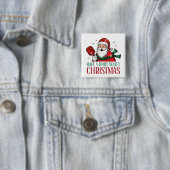 Badge Carré 5 Cm Avoir Holly Volley Chanson De Noël Pickleball (En situation)