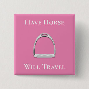 Badge Carré 5 Cm "Avoir le cheval va voyager" Fer d'arrosage sur ro