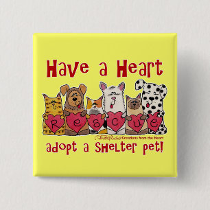 Badge Carré 5 Cm Avoir un coeur