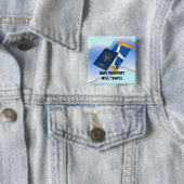 Badge Carré 5 Cm Avoir un passeport, voyager (En situation)