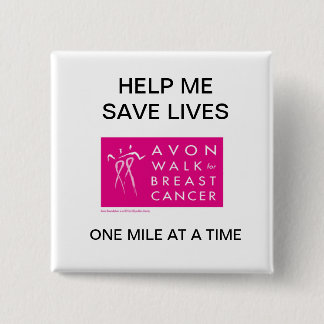 Badge Carré 5 Cm Avon-promenade-contre-sein-cancer