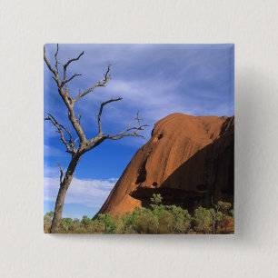 Badge Carré 5 Cm Ayers Rock Uluru dans l'Outback en Australie