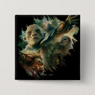 Badge Carré 5 Cm Azog, Narzug, et graphique de Bolg