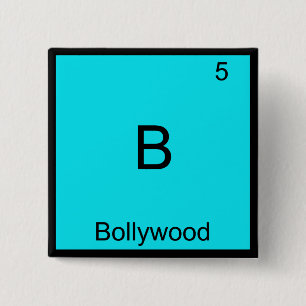 Badge Carré 5 Cm B - Bollywood Tee de symbole d'élément de chimie d