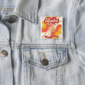 Badge Carré 5 Cm Babe Vibes Retro Bridesservatrices Cadeau (En situation)