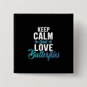 Badge Carré 5 Cm Babfly Keep Calm and Love Butterfly