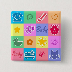 Badge Carré 5 Cm Baby