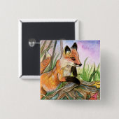 Badge Carré 5 Cm Baby Fox (Devant & derrière)