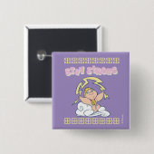 Badge Carré 5 Cm Baby Hercules - Stay Strong Button (Devant & derrière)