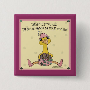Badge Carré 5 Cm Baby Peahen Grossesse comme grand-mère