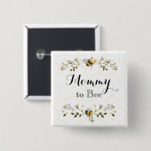 Badge Carré 5 Cm Baby shower maman to Bee (Devant & derrière)