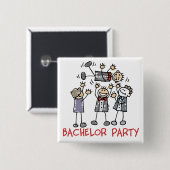 Badge Carré 5 Cm Bachelor Party (Devant & derrière)