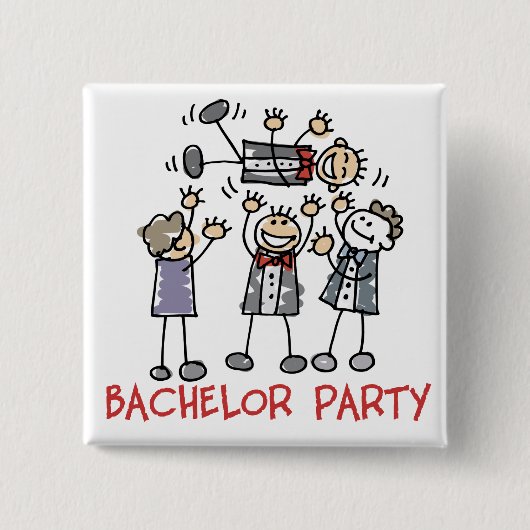 Badge Carré 5 Cm Bachelor Party (Devant)