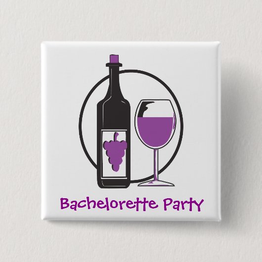 Badge Carré 5 Cm Bachelorette Parti vin rouge (Devant)