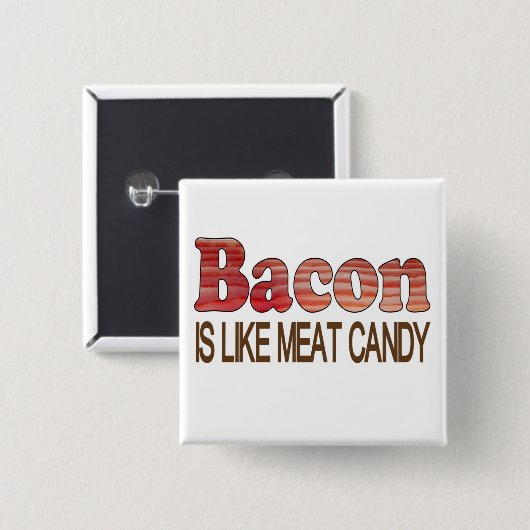 Badge Carré 5 Cm Bacon Candy (Devant & derrière)