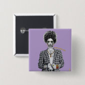 Badge Carré 5 Cm Bad et Boo-jee "I Am the Storm" gothique (Devant & derrière)