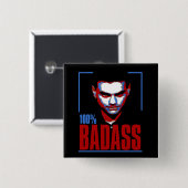 Badge Carré 5 Cm BadAss 100% Shapiro (Devant & derrière)