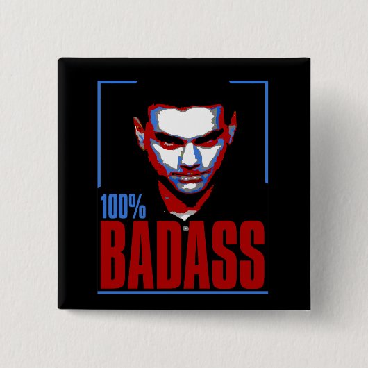 Badge Carré 5 Cm BadAss 100% Shapiro (Devant)