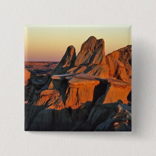 Badge Carré 5 Cm Badlands dans le parc national Theodore Roosevelt