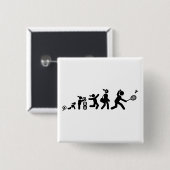 Badge Carré 5 Cm Badminton (Devant & derrière)