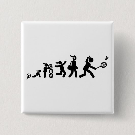 Badge Carré 5 Cm Badminton (Devant)
