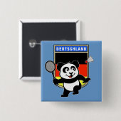 Badge Carré 5 Cm Badminton Allemagne Panda (Devant & derrière)