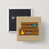 Badge Carré 5 Cm Bagages de dessin (Devant & derrière)