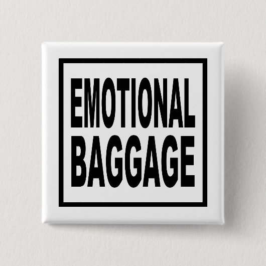 Badge Carré 5 Cm Bagages émotionnels / Devis amusant (Devant)
