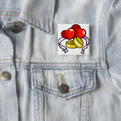 Badge Carré 5 Cm Bagues mariages sous le coeur (En situation)