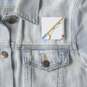 Badge Carré 5 Cm Baguette de pêche (En situation)