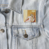 Badge Carré 5 Cm Bahrum Gur massacrant le dragon (En situation)